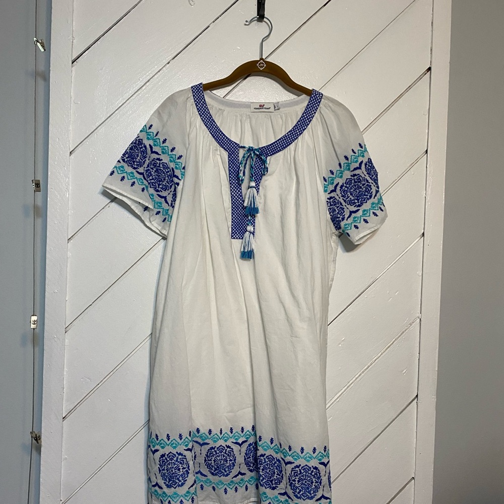 Vineyard Vines White and Blue Mini Dress